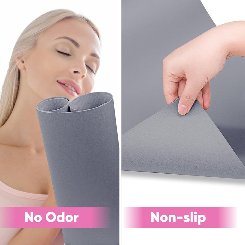 Subay Nail Art Table Mat, Fiber PU Leather Nail Arm Rest Pad for Acrylic Nails, Foldable Nail Hand Rest Pillow Manicure Pad Acrylic Nail Desk Mat for Nail Technician - Grey - Image 5